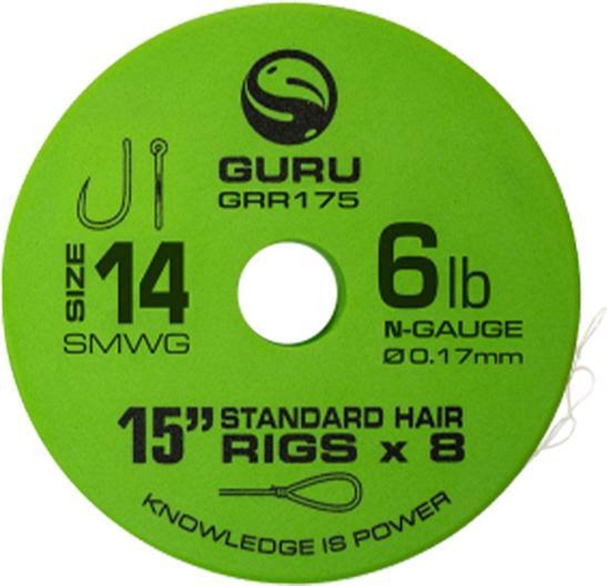 Guru SMWG Standard Hair - 15 Inch - Haakmaat 14 - 0.17mm - Onderlijn - Transparant