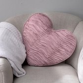 Riviera Maison Leonie - Rose Petal Heart Pillow dark pink - Sierkussen - Roze