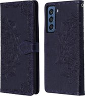 iMoshion Hoesje Geschikt voor Samsung Galaxy S21 FE Hoesje Met Pasjeshouder - iMoshion Mandala Bookcase - Paars