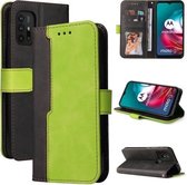 Voor Motorola Moto G30/G20/G10 Zakelijke Stiksels-Kleur Horizontale Flip PU Lederen Case met Houder & Kaartsleuven & Fotolijst (Groen)