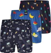 Happy Shorts 3-Pack Wijde Boxershorts Sweets & Fruits -  L