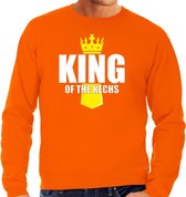 Koningsdag sweater King of the Kechs met kroontje oranje - heren - Kingsday outfit / kleding / trui M