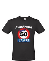Abraham Hoera 50 jaar stopbord pop shirt/ kleding voor opvulbare pop - T-shirt voor aan Abraham opvulpop L