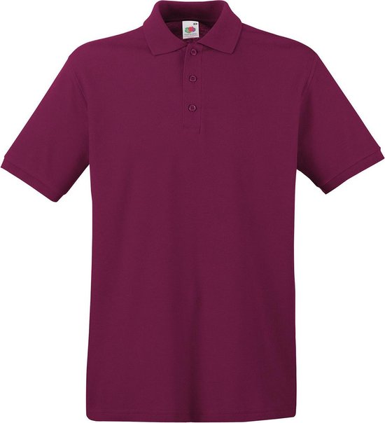 Grote maat bordeaux rood polo shirt premium van katoen voor heren 3XL - Polo t-shirts voor heren 3XL (EU 58)