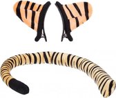 Dieren verkleed set tijger staart en oortjes - Dierenpak accessoires voor kinderen