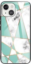 Marmer gehard glazen achterkant TPU-randhoes voor iPhone 13 (HCBL-8)