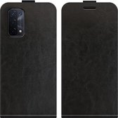 Cazy Oppo A54/ Oppo A74 5G hoesje - Kunstleren Flip Cover met Pashouder - zwart