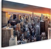 Schilderij - Overzicht over New York , Wanddecoratie , Premium print