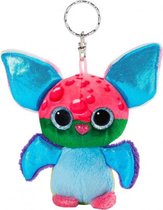 sleutelhanger vleermuis junior 9 cm pluche blauw/roze