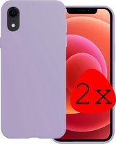 Hoes voor iPhone XR Hoesje Lila Siliconen - Hoes voor iPhone XR Case Back Cover Lila Silicone - Hoes voor iPhone XR Hoesje Siliconen Hoes Lila - 2 Stuks