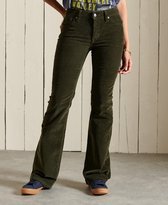 Superdry Dames Slimfit corduroy jeans met middelhoge taille en wijduitlopende pijpen