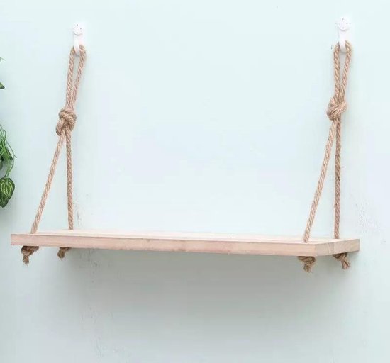 Hangende Wandplank Set - Planken - Hangende Wandplanken aan Touw -... | bol.com