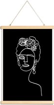 JUNIQE - Posterhanger Frida BW -20x30 /Wit & Zwart