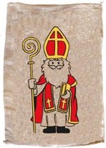 Pakket van 6x stuks jute Sinterklaas cadeau zakken klein 35 x 50 cm - Sint feestartikelen jute kadozakken