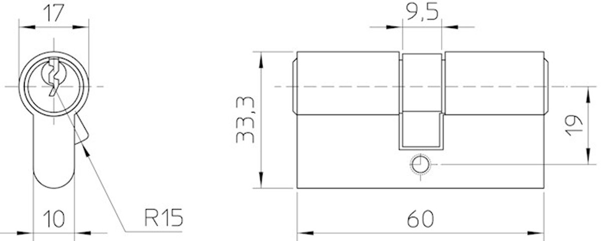 Nemef Cilinderslot 91260 20 Mm Verlengd