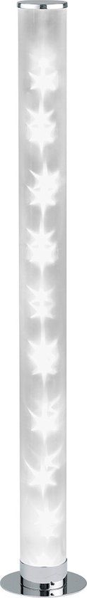 LED Tafellamp - Torna Ricardo - 4W - Warm Wit 3000K - RGBW - Dimbaar - Afstandsbediening - Rond - Mat Chroom - Aluminium