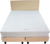 Bedworld Boxspring 200x210 - Stevig - Lederlook - Licht beige (MD907)