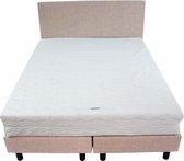 Bedworld Boxspring 160x200 - Stevig - Linnenlook - Zilvergrijs (S84)
