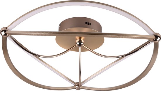 LED Plafondlamp - Plafondverlichting - Torna Charis - 42W - Warm Wit 3000K - Dimbaar - Rond - Mat Goud - Aluminium