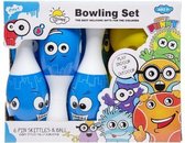 bowlingset junior 15 cm blauw/wit 7-delig