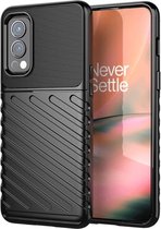 OnePlus Nord 2 5G Hoesje TPU Thunder Design Back Cover Zwart