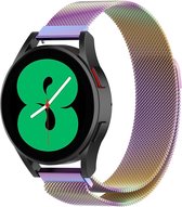 Strap-it Watch 4 & Watch 5 bandje - Samsung Galaxy Watch 4 - 44mm Milanese band - regenboog - Geschikt voor Samsung Galaxy Watch 5 Pro – 44mm – 40mm & Galaxy Watch 4 40mm, 44mm & G