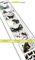 Carabelle Studio - Cling Stamp 8 Edge Labels Vlinders