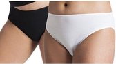 UnderWunder Heupslip - menstruatie ondergoed – incontinentie vrouw (duo pack) - Zwart/Wit maat 44/46