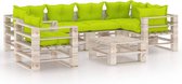 Medina 7-delige Loungeset met kussens pallet grenenhout