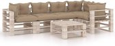 Medina 6-delige Loungeset met kussens pallet grenenhout