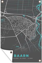 Tuinposter - Tuindoek - Tuinposters buiten - Stadskaart - Baarn - Grijs - Blauw - 80x120 cm - Tuin - Plattegrond