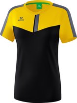 Erima Squad T-Shirt Dames Slate Grijs-Zwart-Geel Maat 34