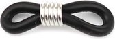 Silicone Connectors Infinity Symbol Silver Tone Black 20mm x 6mm, 10 stuks