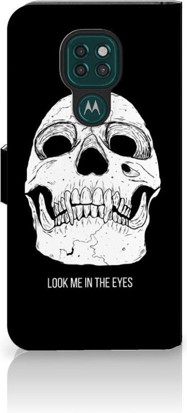 Flip Housse Motorola Moto G9 Play | E7 Plus Portefeuille Yeux Crâne