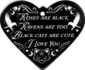 Alchemy Grote Onderzetter Roses Are Black - Poetic Heart Zwart