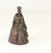 Tafelbel - bronzen sculptuur - koningin - tafeldeocratie - verzamelstuk - 9,4 cm hoog