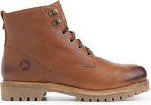 Travelin' Stalon Heren - Leren Veterschoenen - Wol gevoerde boots - Cognac bruin leer - Maat 41