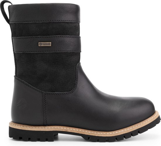 Travelin' Tallinn Dames Outdoorlaarzen - Waterdicht en Ademend - Wol gevoerde wandellaars - Zwart Leer