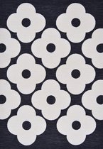 Orla Kiely - Orla Kiely Spot Flower Black Outdoor 460805 Vloerkleed - 160x230 cm - Rechthoekig - Buiten, Laagpolig Tapijt - Design, Modern, Retro - Wit, Zwart, Zwart_wit