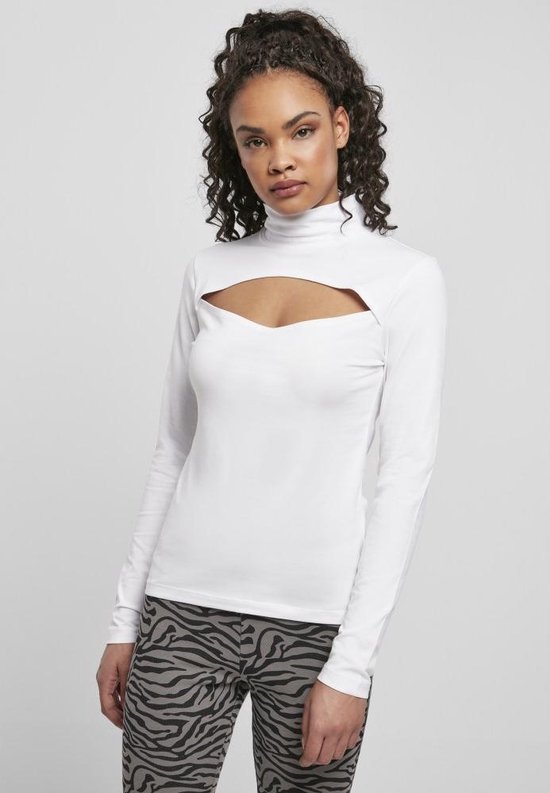 Urban Classics Longsleeve top Cut-Out Turtleneck Wit