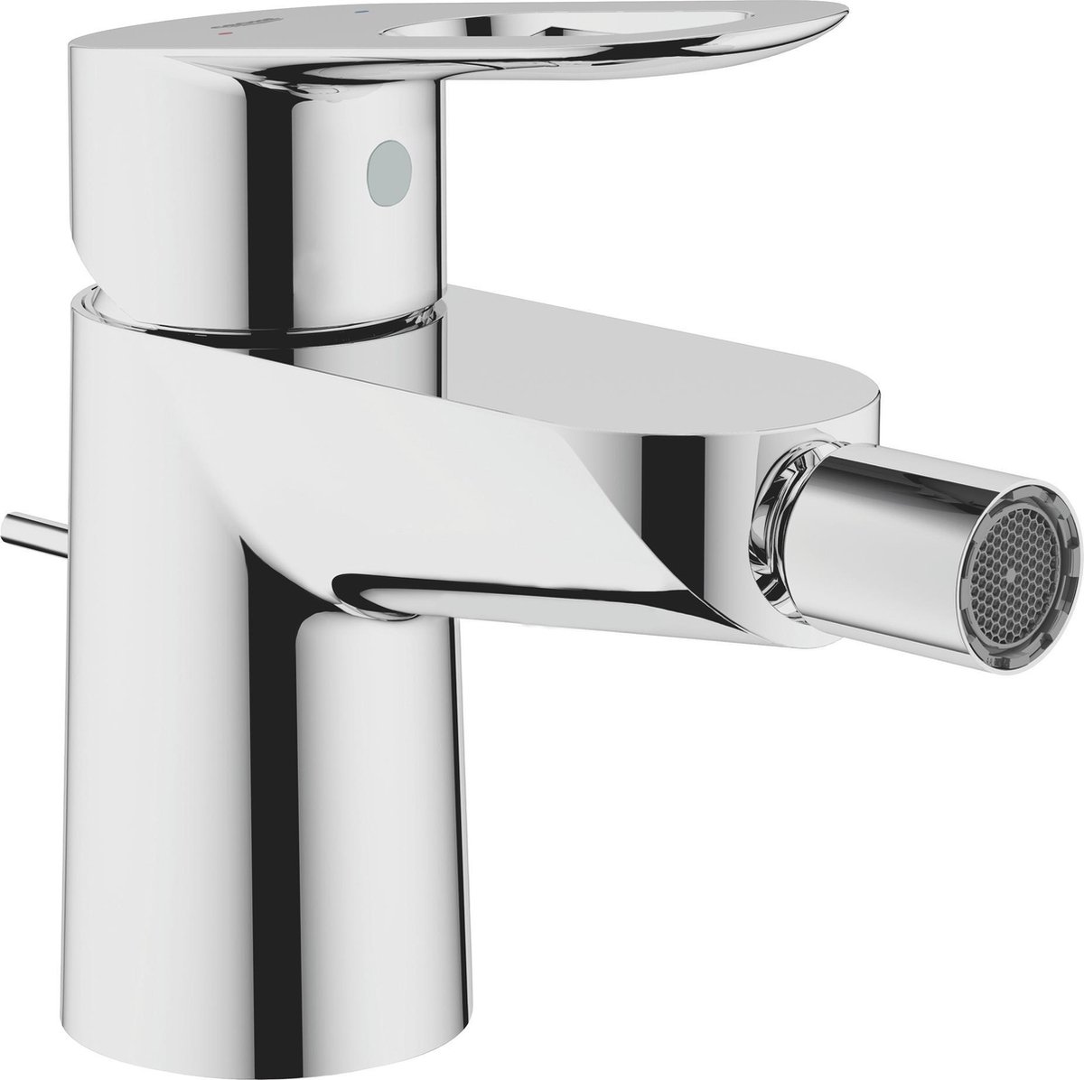 Grohe Bau Loop 1 gats bidetkraan met waste met open greep chroom
