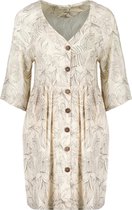 DEELUXE Jurk met lange mouwen en patroon AKANA Tropical Print Off White