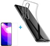 Silicone hoesje transparant met 2 Pack Tempered glas Screen Protector Geschikt voor: Xiaomi Mi 10 Lite