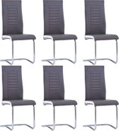 Medina Eetkamerstoelen 6 st kunstleer grijs