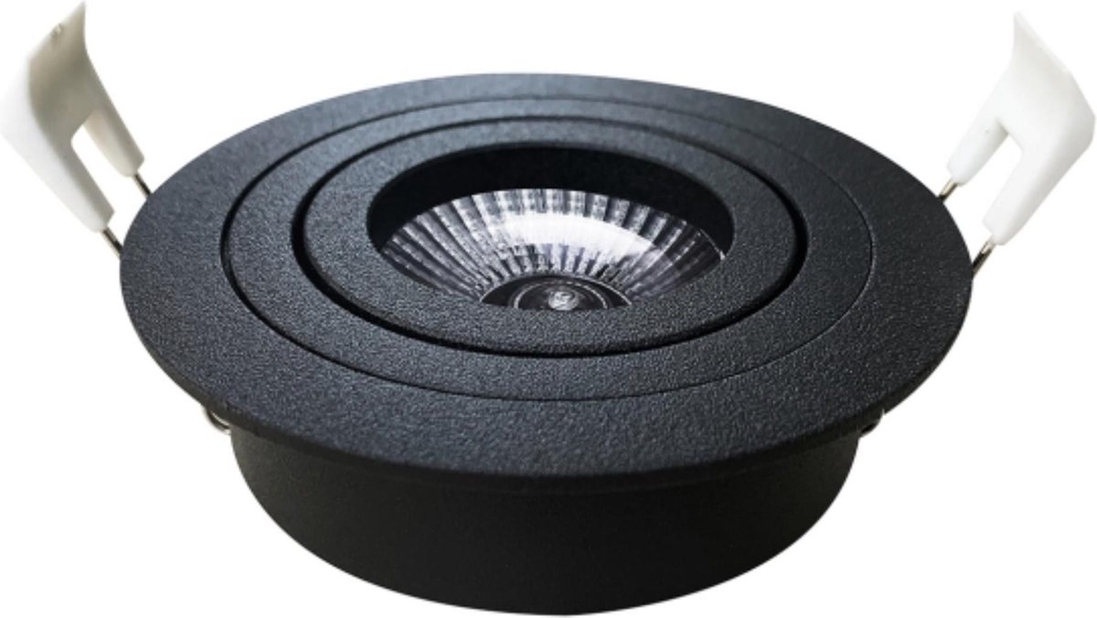 Nova Kantelbare ronde inbouwspot - mat zwart - Ø 90 mm - GU10 fitting - draaibaar tot 35°