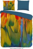 Luxe Dekbedovertrek Eenpersoons - 140x200/220cm - Inclusief 1 Kussensloop - 100% Zacht Polyester - Rainbow Feathers