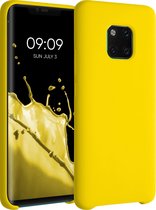 kwmobile telefoonhoesje geschikt voor Huawei Mate 20 Pro - Hoesje met siliconen coating - Smartphone case in stralend geel