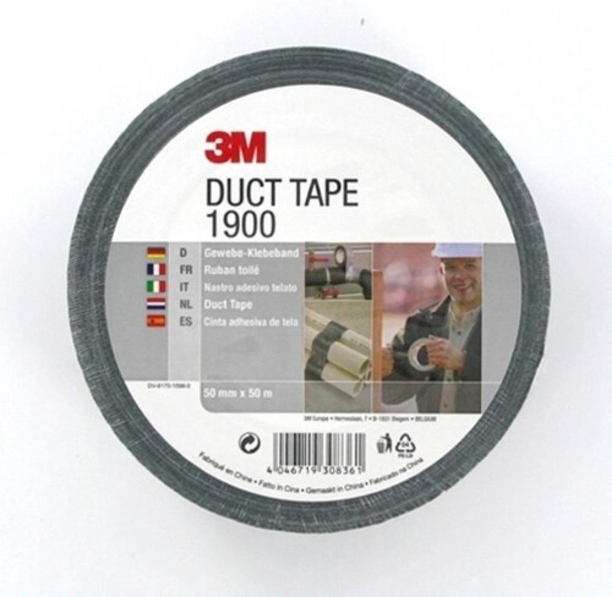 3M 1900 Duct Tape - 50M x 50MM - Zwart - 3M