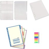 Tabbladen -  A5 6 Ring Binder Planner Inserts en accessoires voor Filofax 100 vellen Dot Refill Paper, 4 Kleurrijke Index Dividers, 2 Plastic zakken, 160 Stickers (WK 02131)