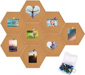 Prikbord Kurk - Zinaps Pin Board Cork Self-Adhesive Hexagonal Cork Board DIY Wanddecoratie Met 40 Kleurrijke Pinnen Voor Photo Hanging Office Notice Pack van 8 (WK 02131)